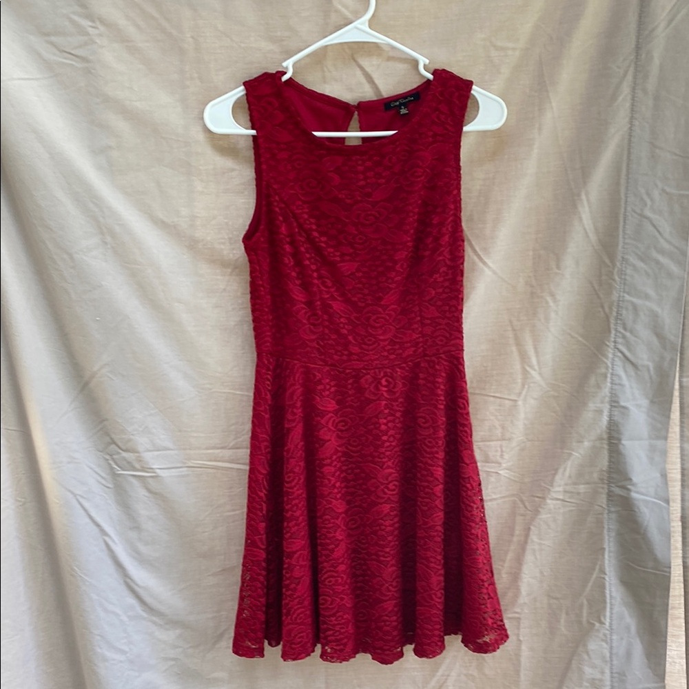 City Triangles Red Fit and Flare Mini Dress